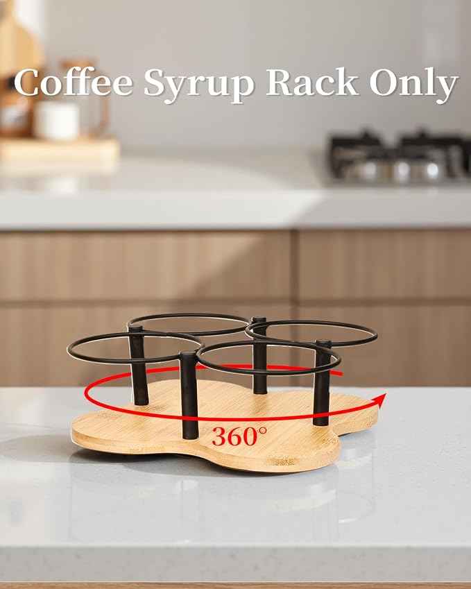 Rotating Coffee Syrup Organizer, Syrup Bottle Holder - Image 2