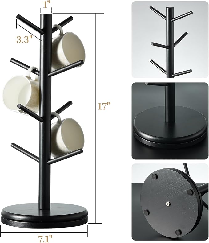 Mug Holder Tree, 360° Rotating Coffee Cup Rack - Image 7