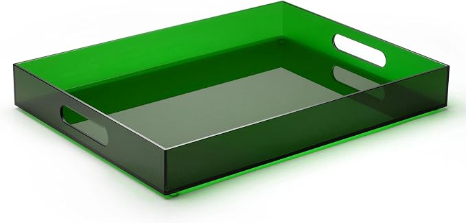 16"x12" Large Acrylic Serving Tray Decorative Ottoman Coffee Table Vanity Tray by ATZYmolin
