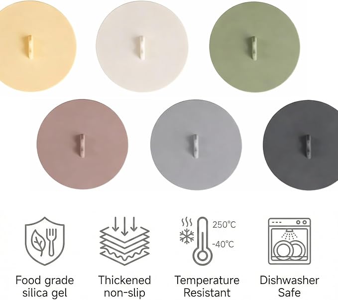 6Pcs Silicone Cup Lids Silicone Cup Covers 6color Design, Food Grade Anti-dust - Image 3