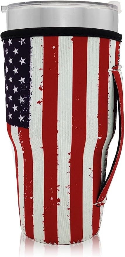 Reusable Iced Coffee Cup Sleeve Neoprene Insulated Sleeves Cup Holder - 32oz by AJLTPA