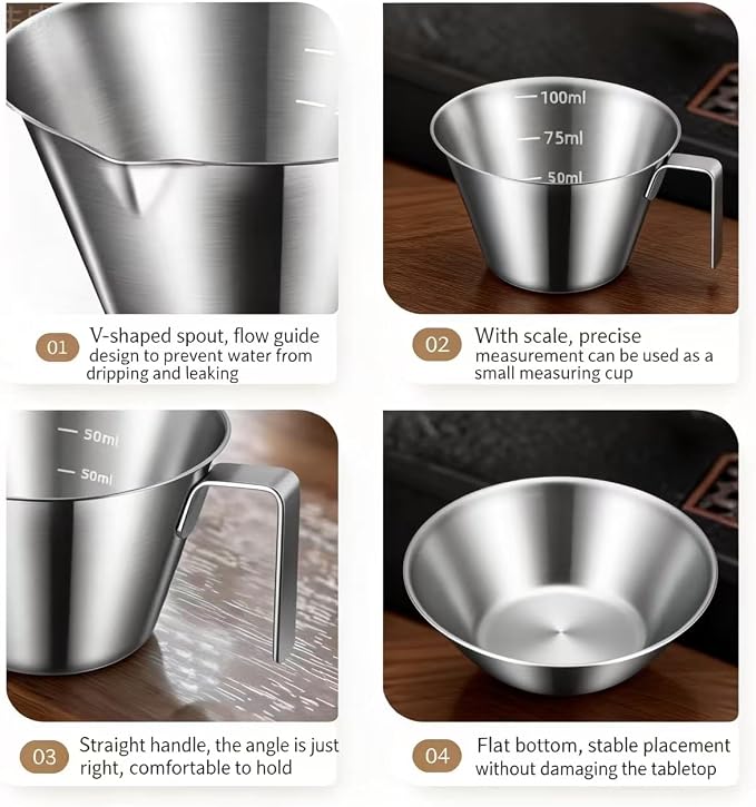 1pcs Stainless Steel Espresso Shot Measuring Cup, Espresso Pouring Cups - Image 2