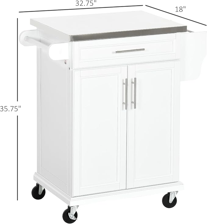 33" Kitchen Island on Wheels - Image 2