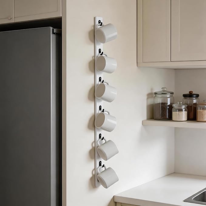 Yohsnor White Wall-Mounted Coffee Cup Holder - Image 3