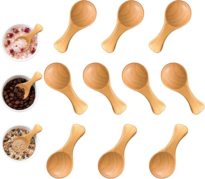 MORGLES 3.15 Inch Small Wooden Spoons, Coffee & Tea, Little wooden Spoons by Morgles