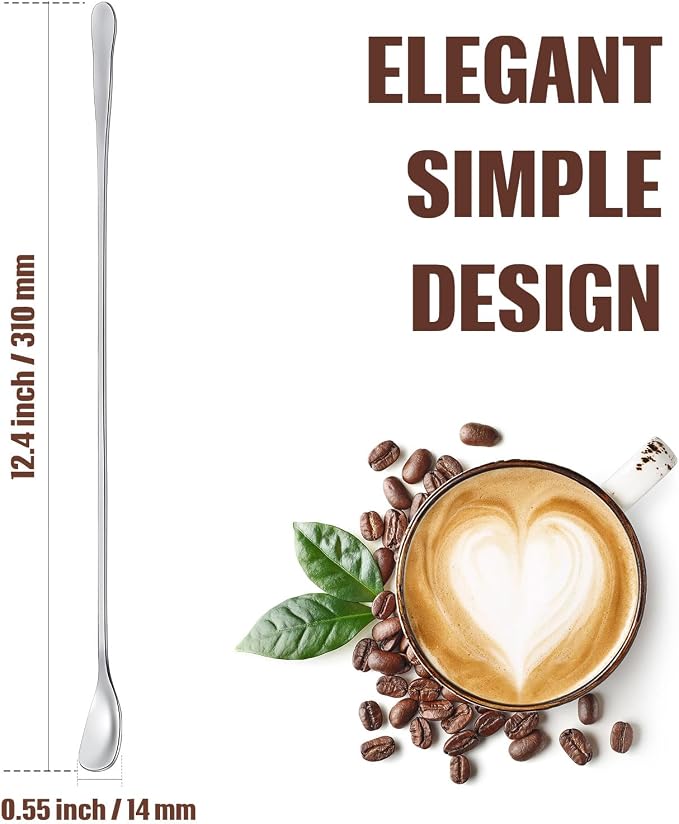Patelai 8 Pieces Stainless Steel Bar Spoon Stirrers Mixing 12.4 Inch - Image 2