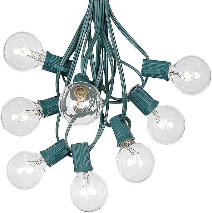 G40 Patio String Lights with 25 Clear Globe Bulbs by NoveltyLights-LightExperts