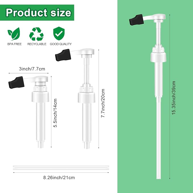 Coffee Syrup Pump for 750 ml Bottle – 4 Pack Syrup Dispenser Pumps Compatible - Image 3