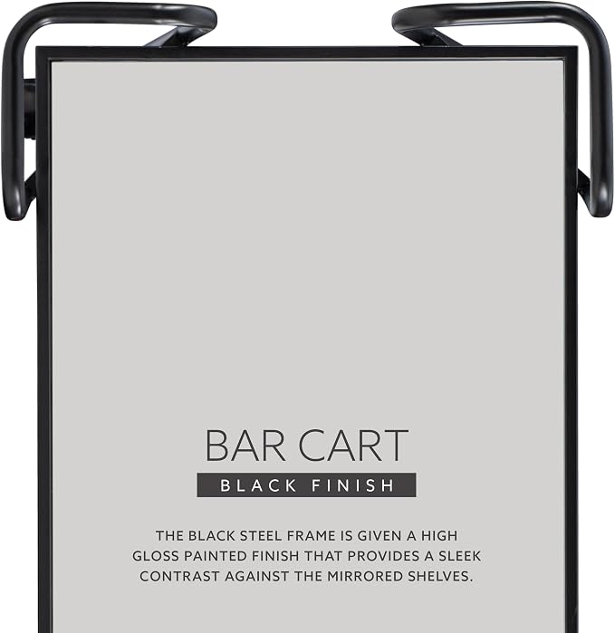 Linon Gina Black Mid Century Bar Cart - Image 13