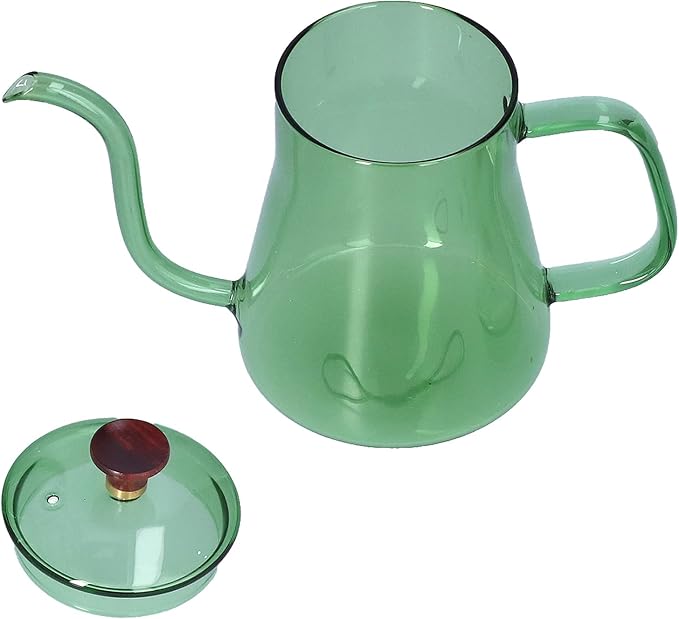 Glass Coffee Kettle, High Borosilicate Crystal Clear Gooseneck Spout, 350ml - Image 7