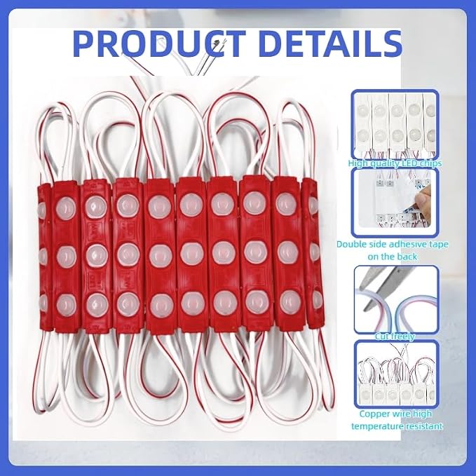 400 Pcs LED Module Red Light 1.5W Storefront Decoration Lights 12V DC - Image 3