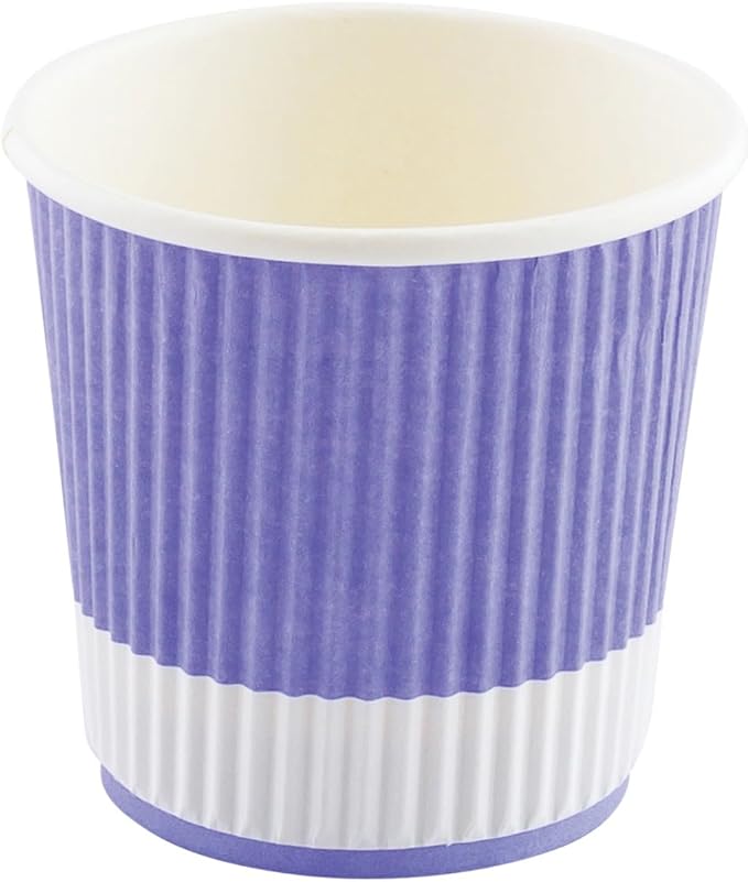 Restaurantware Ripple Wall Coffee Cups 25 Count 4 Ounce Insulated Light Purple - Image 2