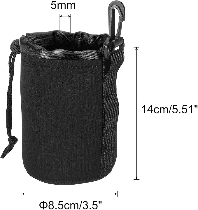 PATIKIL Camera Lens Bag, 3.3" IDx5.5 H Drawstring Lens Pouch - Image 2