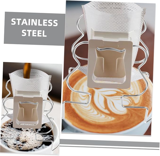 IMIKEYA 2pcs Stainless Filter Rack Portable Drip Holder - Image 5