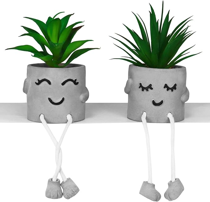 Zerzsy Faux Succulents in Cement Pots by Zerzsy