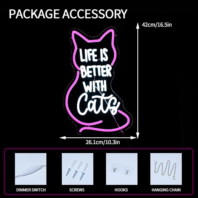 Life Is Better With Cats Neon Sign - Image 3