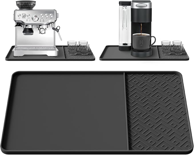 Silicone Coffee Mat with Raised Edges 24" x 16" – Waterproof Countertop Mat by EWX
