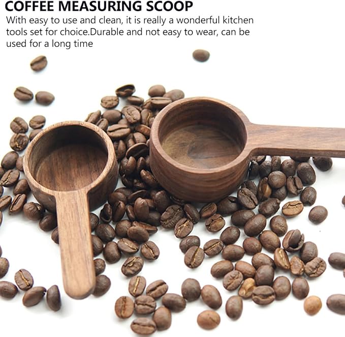 SUPVOX 2pcs Wear-resistant Small Wooden Coffee Scoops 8g Capacity Short Handle - Image 9