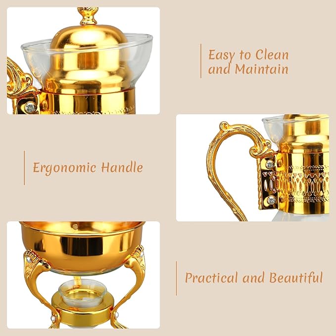 Vintage Turkish Teapot, Glass Coffee Pot Set Heatable Water Pitcher - Image 4