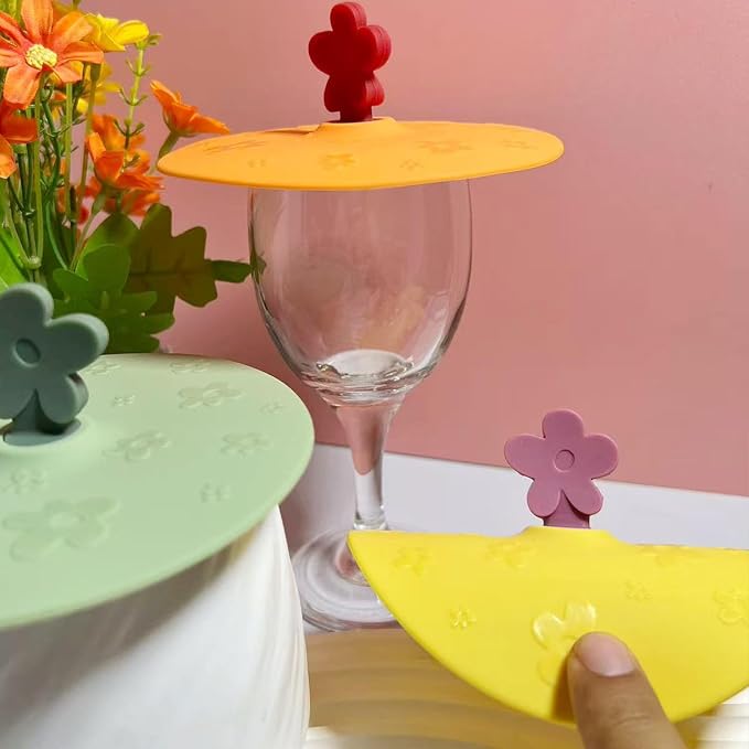 flower Silicone Cup Covers, Flexible Mug Covers, Tea Pots, Hot Cup Lids - Image 8