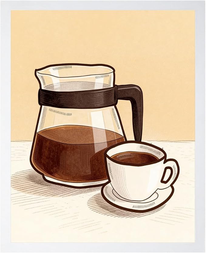 Lawrence Williams Designs Coffee Carafe and Cup Poster by LawrenceWilliamsDesigns