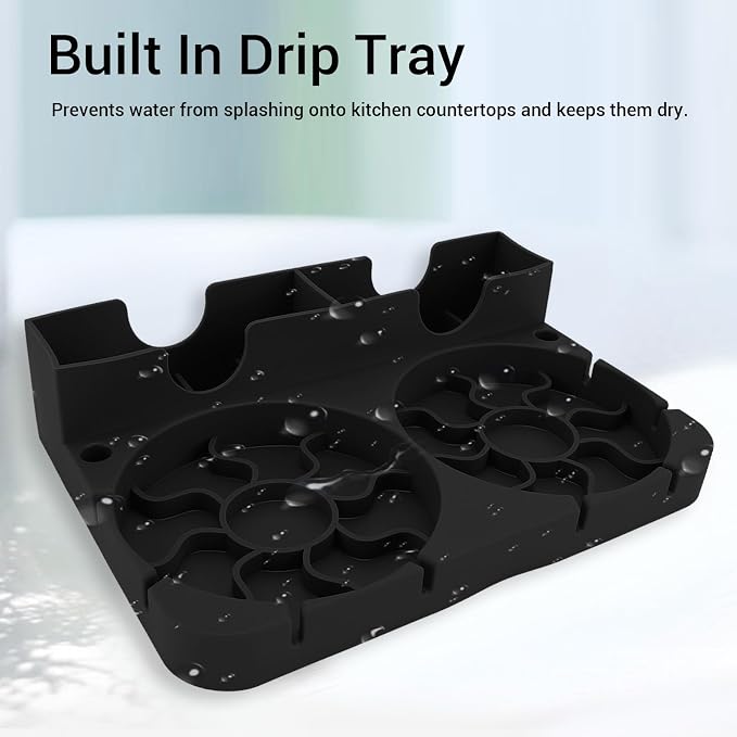Buachois Bottle Drying Rack, Cup Draining Mat, Non Slip Base Silicone Baby - Image 5
