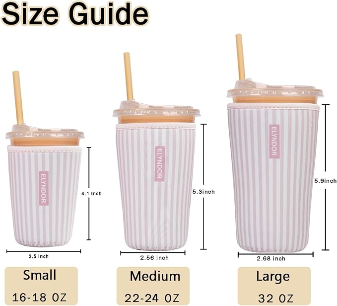 Reusable Insulated Sleeve for Iced Coffee Cup, Coffee Neoprene Sleeve for Cold - Image 5