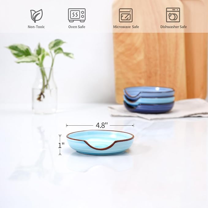 Selamica Ceramic Spoon Rest, 4.8 Inch Spoon Rest - Image 3