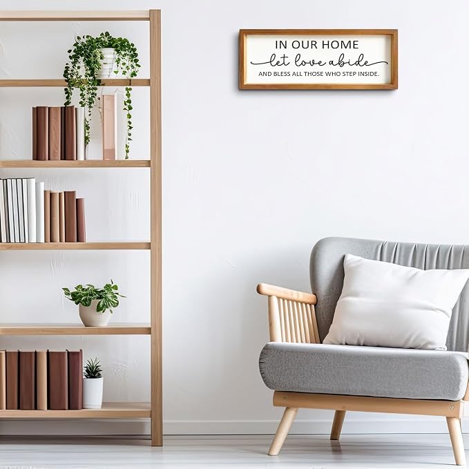 let love Abide Wood Picture Frame Rectangular Wall Decor - Image 3