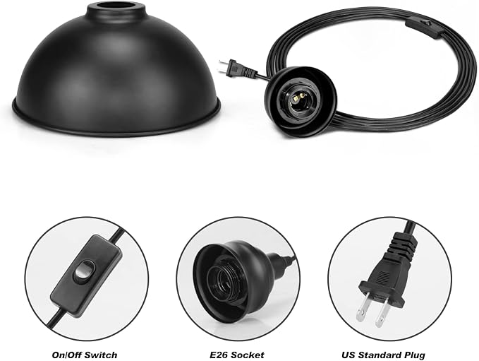 Plug in Pendant Light, 15FT Hanging Lights - Image 4