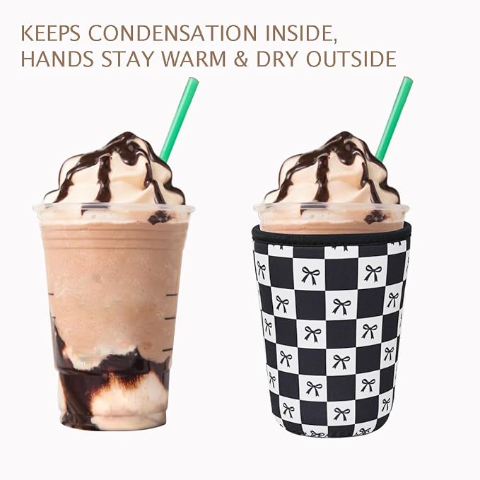 Reusable Insulated Neoprene Iced Coffee Cup Sleeve, Durable Drink Sleeve - Image 6