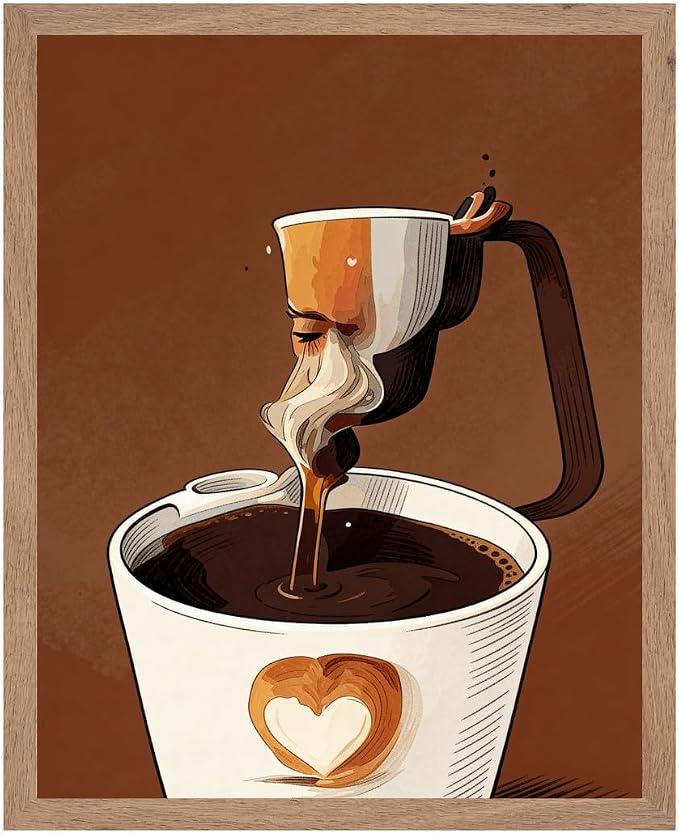 Lawrence Williams Designs Artistic Coffee Pour Poster by LawrenceWilliamsDesigns
