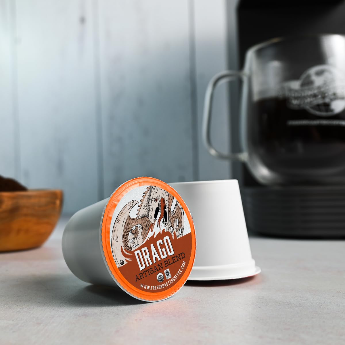 Fresh Roasted Coffee, Organic Artisan Blend Variety Pack | USDA Organic, Kosher | K-Cup Compatible, 96 Pods