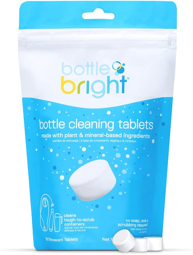 Bottle Bright Cleaning Tablets 12, Thermos | Removes Coffee Tea Stains by BOTTLEBRIGHT