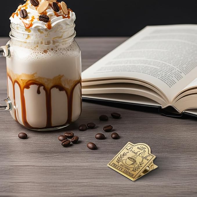 ANATTASOUL Travel Journal Clip Vintage Coffee Dessert Metal Book Clips - Image 4