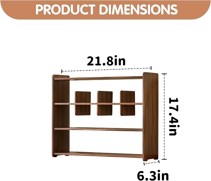 Coffee Cup Holder for Countertop Walnut Wood Mugs Shelf for Kitchen | Walnut - Image 2