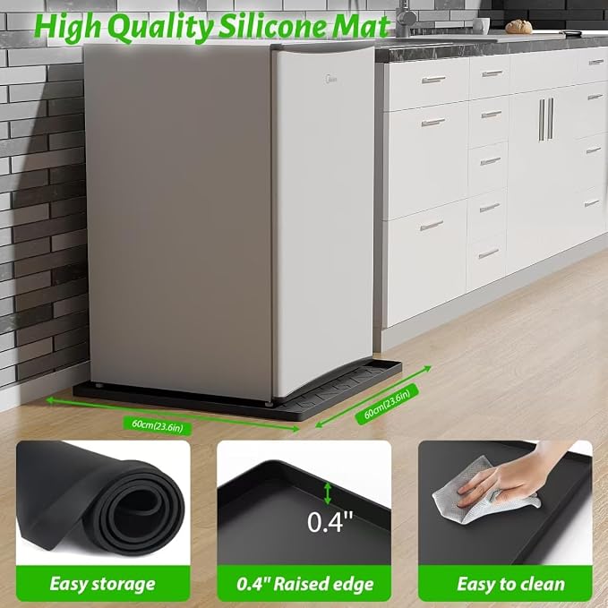 Mini Fridge Silicone Mat 23.6"x23.6"x0.4" - Image 2