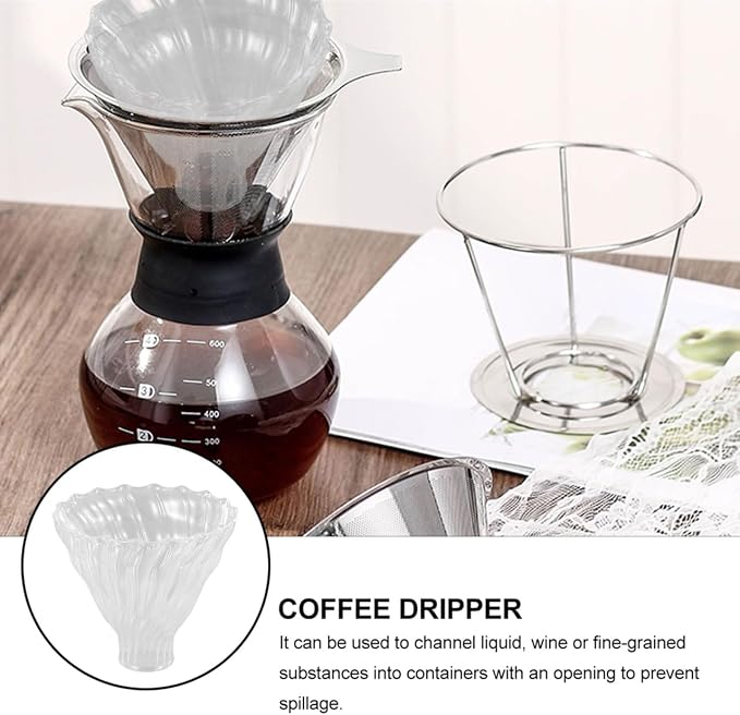 Reusable Spiral Coffee Dripper Filter Funnel Glass 3.7In Precise Filtration - Image 5