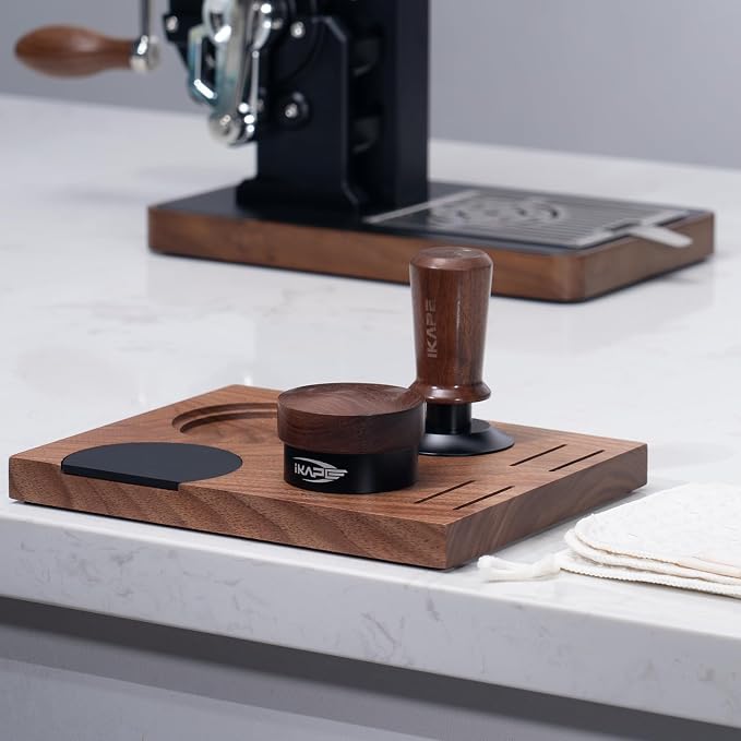 IKAPE 58MM Coffee Tamper Set 5 IN 1, Walnut Wood Espresso Tamper, Espresso - Image 5