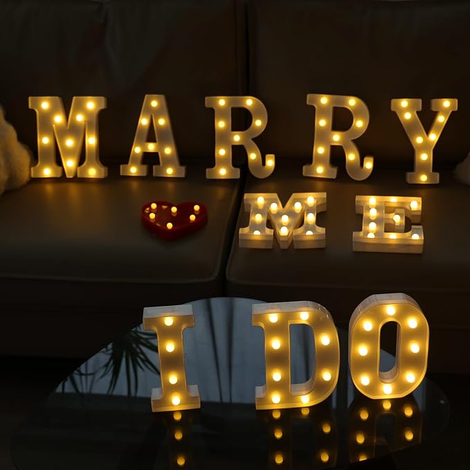 Marry ME LED Marquee Letters, Warm White LED Marry Me Light Up Letters - Image 4