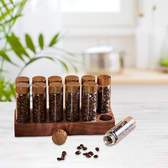 Coffee Bean Storage Jars with Shelf, Coffee Bean Cellars Single Coffee Bean - Image 5