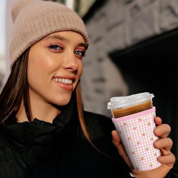 Reusable 3-Pack Iced Coffee Cup Sleeve, Insulated Neoprene, Beverage Holder - Image 4