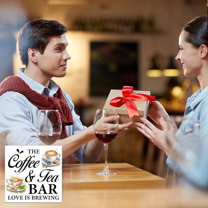 Coffee Bar Decor, Funny Tea Station Table Decor, The Coffee & Tea Bar Love Is - Image 7