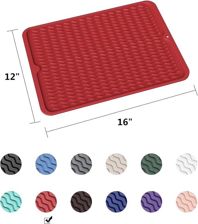 ZLR Silicone Dish Drying Mat for Kitchen Counter - Image 6