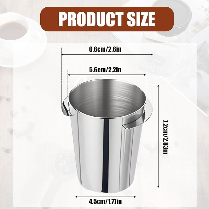 58mm Coffee Dosing Cup, Stainless Steel Espresso Coffee Dosing Cup Silver - Image 2