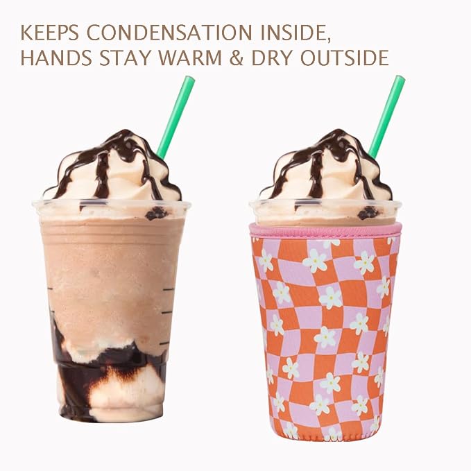 Reusable Insulated Neoprene Iced Coffee Cup Sleeve, Durable Drink Sleeve - Image 6
