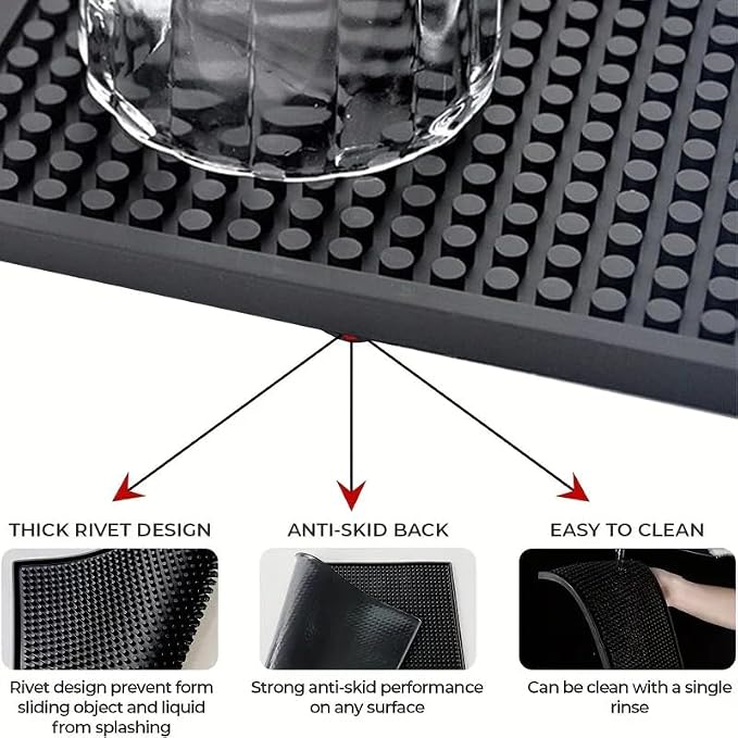 Premium Bar Mat 27.5x15.8inch big Large rectangle Strong Thick Durable and - Image 5