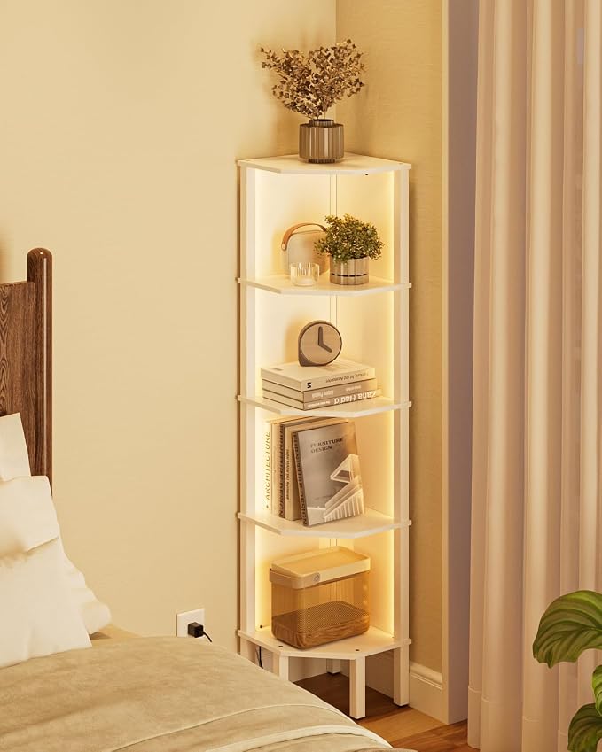 Corner Shelf Stand, 5 Tier Corner Bookshelf - Image 6