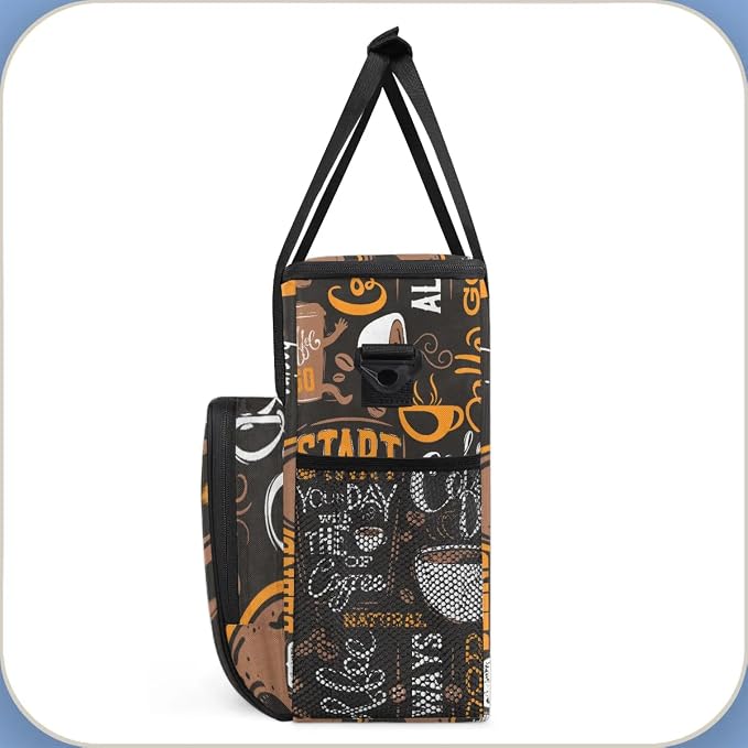 coffee beans cup yellow Coffee Maker Carring Bag Travel Carrying Storage Tote - Image 4
