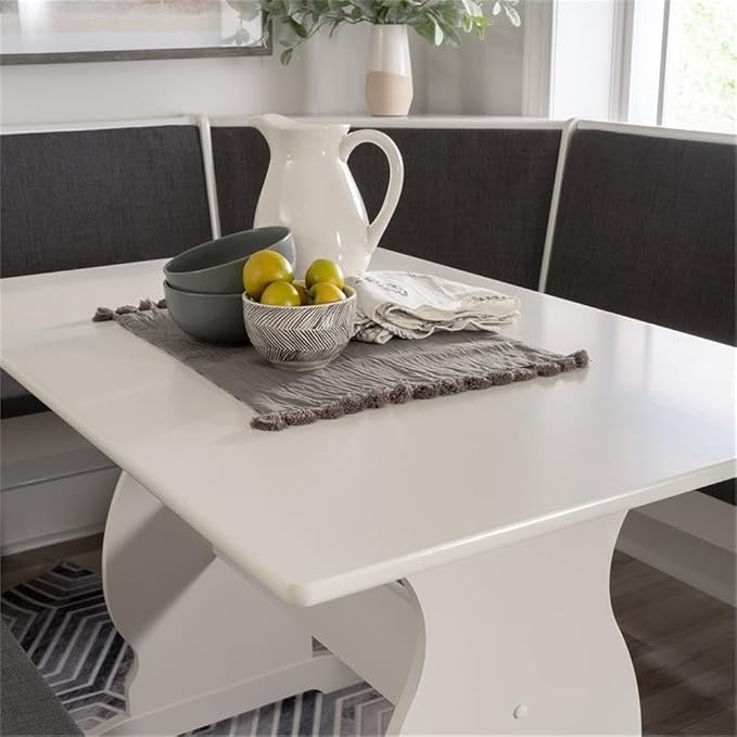 Pemberly Row Corner Nook Dining Set, Includes Table, and Corner Unit, - Image 9